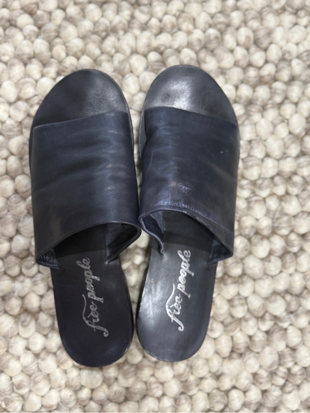 Free People Black Slide Sandals